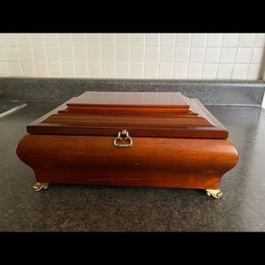 Elegant vintage Bombay musical jewelry box.